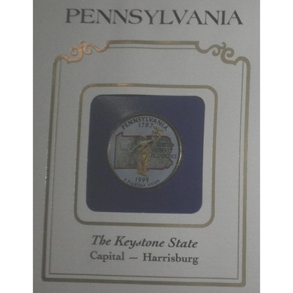 PENNSYLVANA COLORIZED QUARTER & FIRST DAY COVER BY POSTAL COMMEMORATIVE SOCIETY - Picture 2 of 4